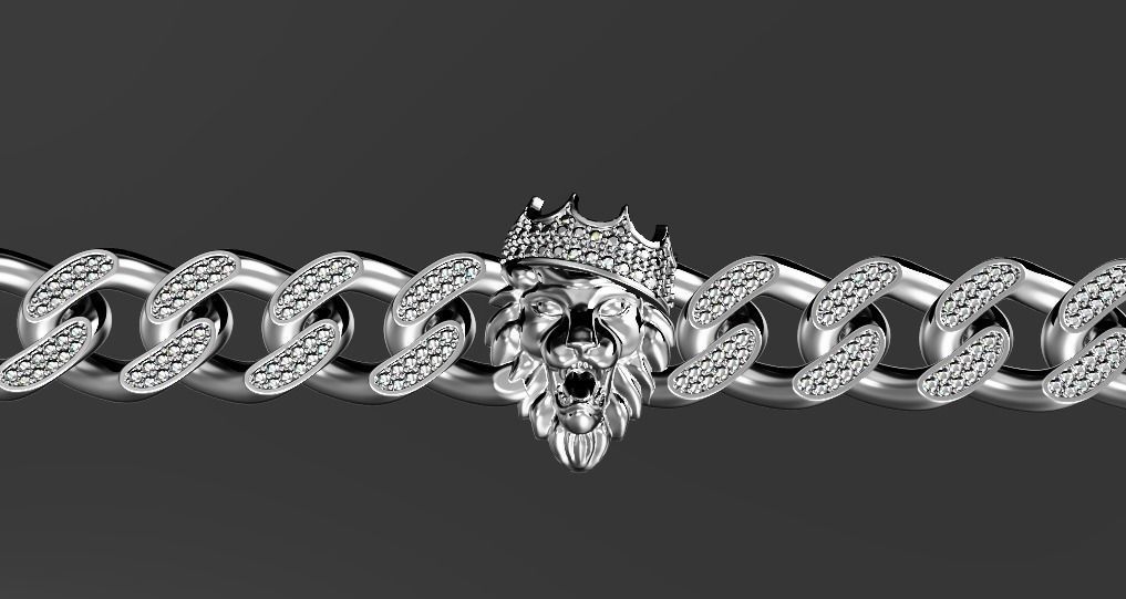 lion bracelet 3D print model_2