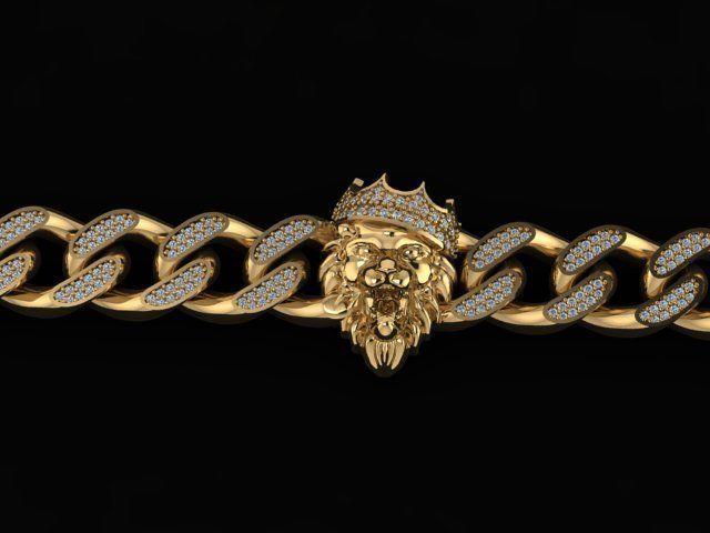 lion bracelet 3D print model_5