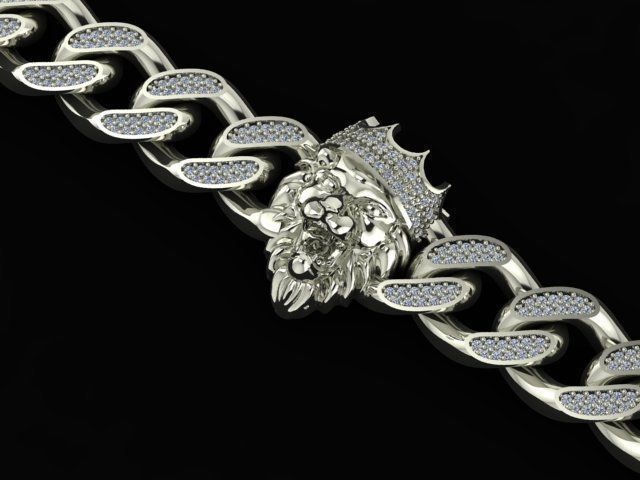 lion bracelet 3D print model_3