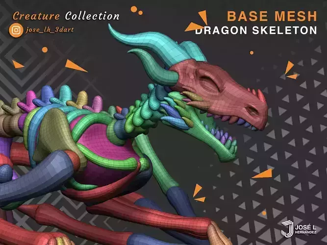 BaseMesh - Dragon Skeleton 3D model