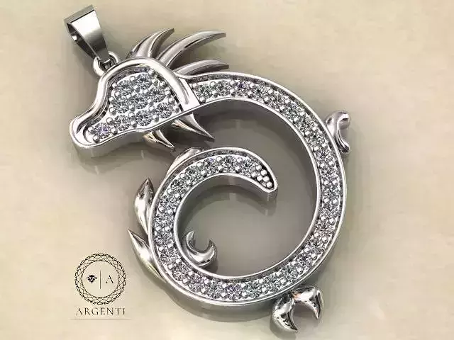 Dragon pendant Jewelry 012 3D print model