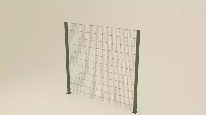3D Metal Garden Fence Guardrail  Low-poly 3D model