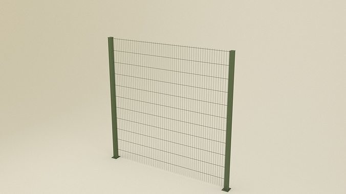 3D Metal Garden Fence Guardrail  Low-poly 3D model