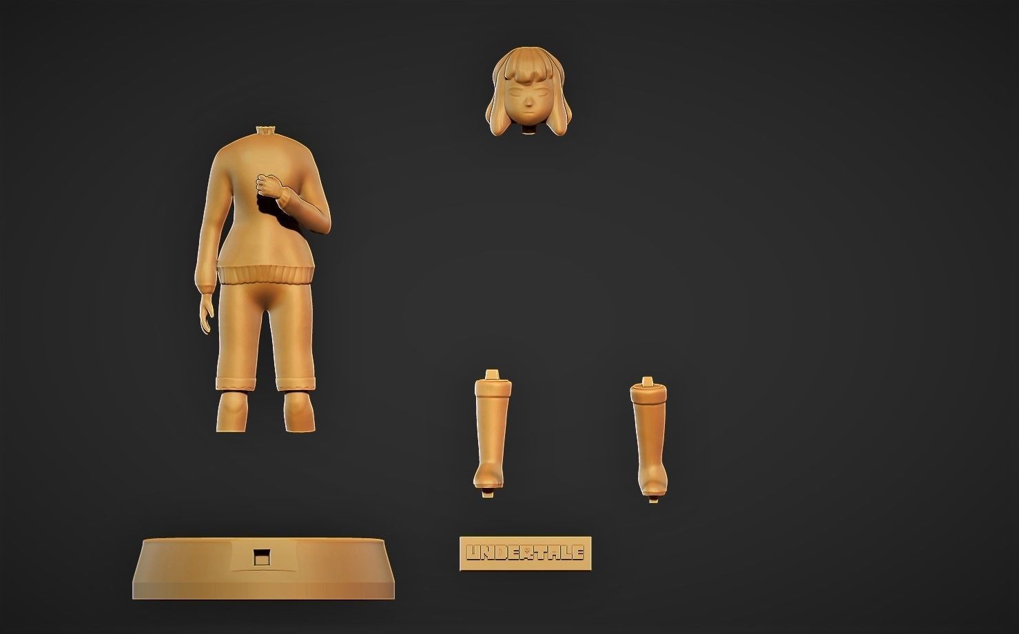 Frisk - Undertale 3D print model_2