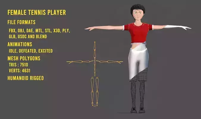Sport Female Humanoid Rigged Character