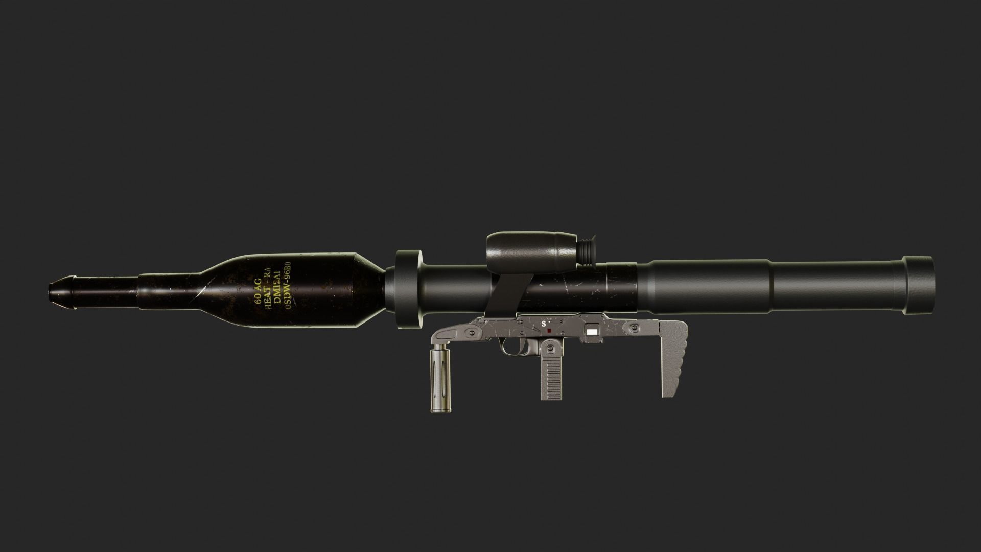 Panzerfaust 3 - German modern anti-tank weapon Low-poly 3D model_5