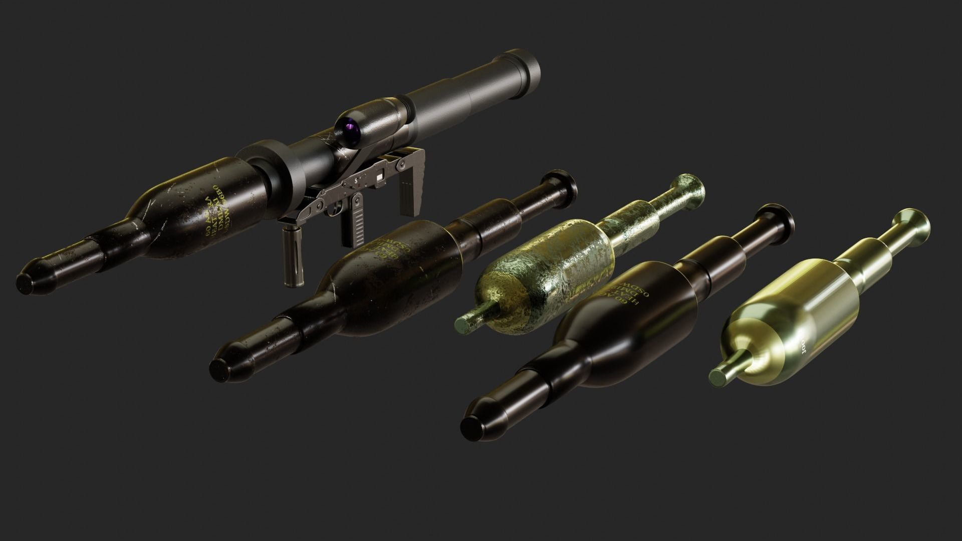 Panzerfaust 3 - German modern anti-tank weapon Low-poly 3D model_6