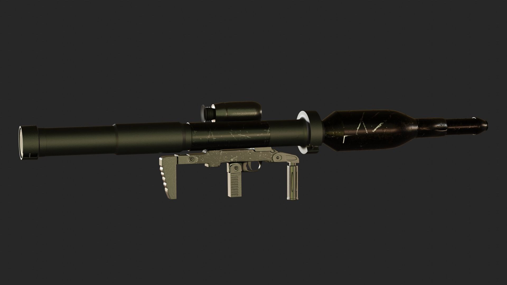 Panzerfaust 3 - German modern anti-tank weapon Low-poly 3D model_13