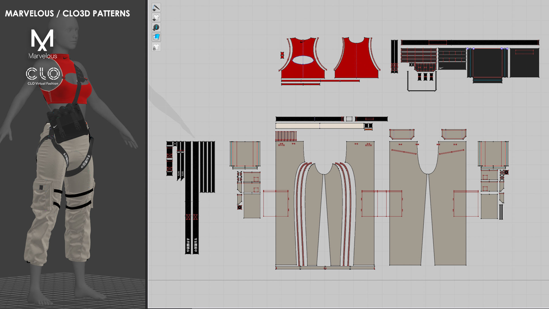 Girls Outfit 2 - Marvelous Designer with Video Process 3D model_4