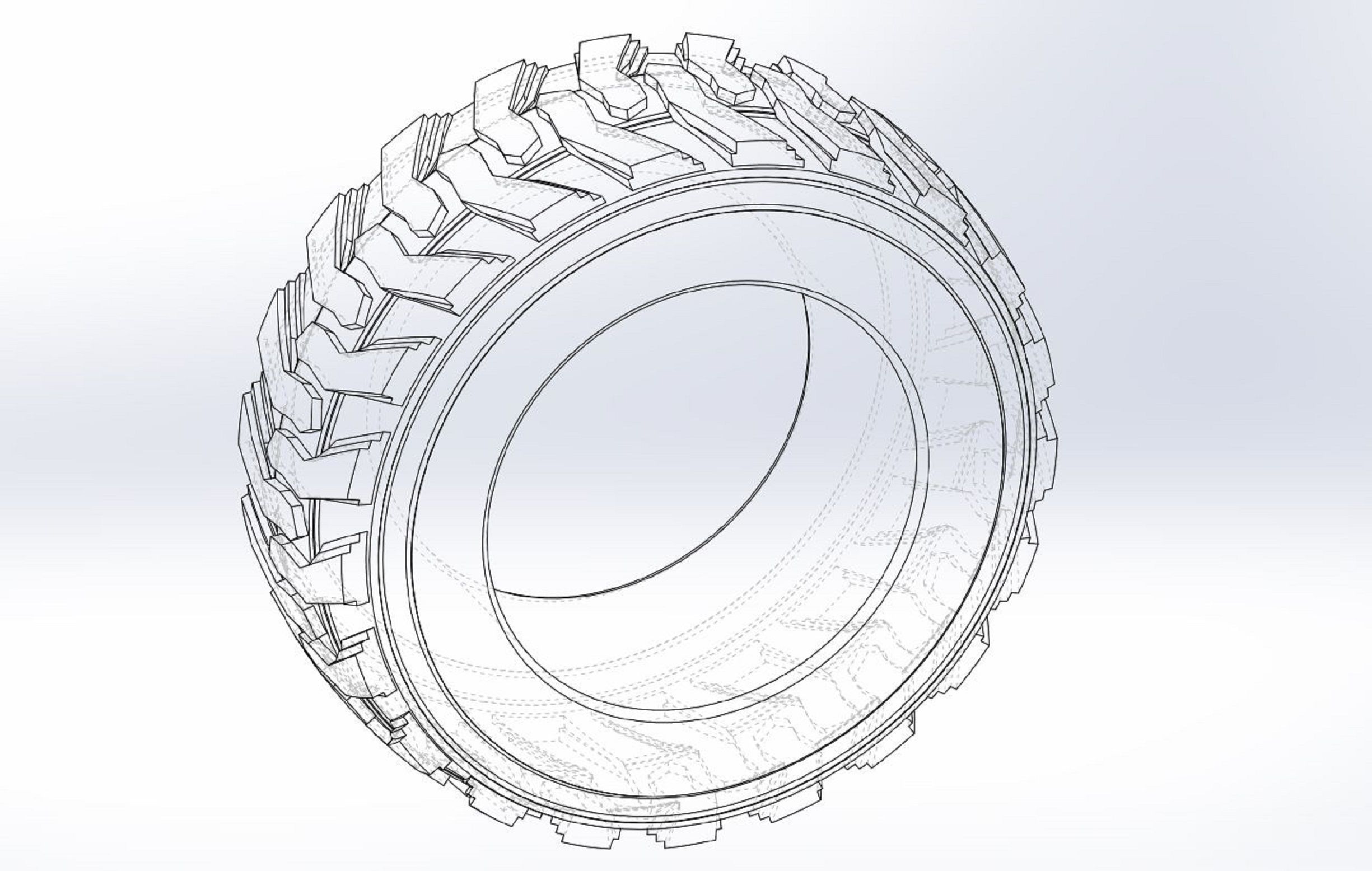 Heavy equipment tire Scale 1 to 25 3D print model_8