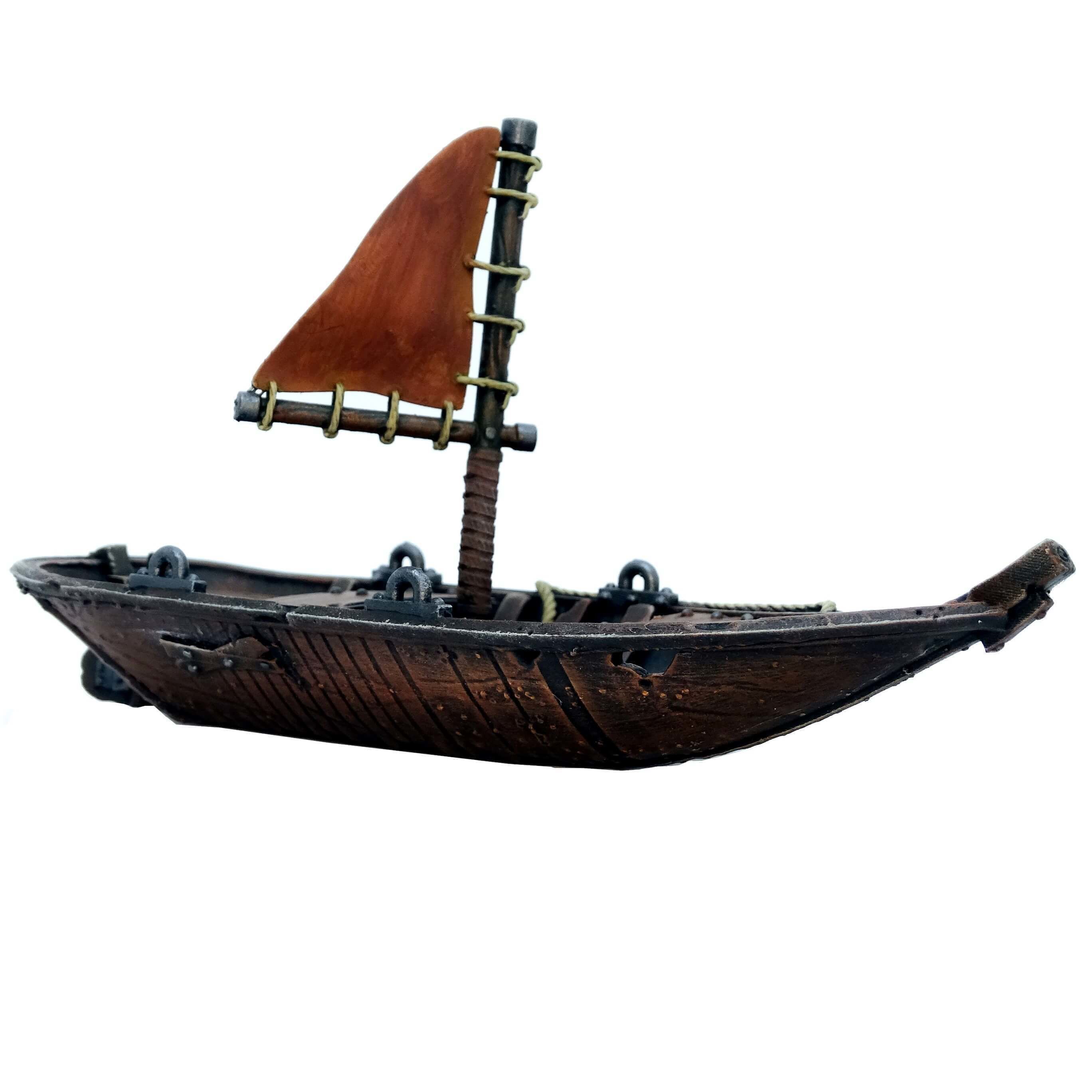 Boat With Sails And Row Boat Pack 3D print model_20