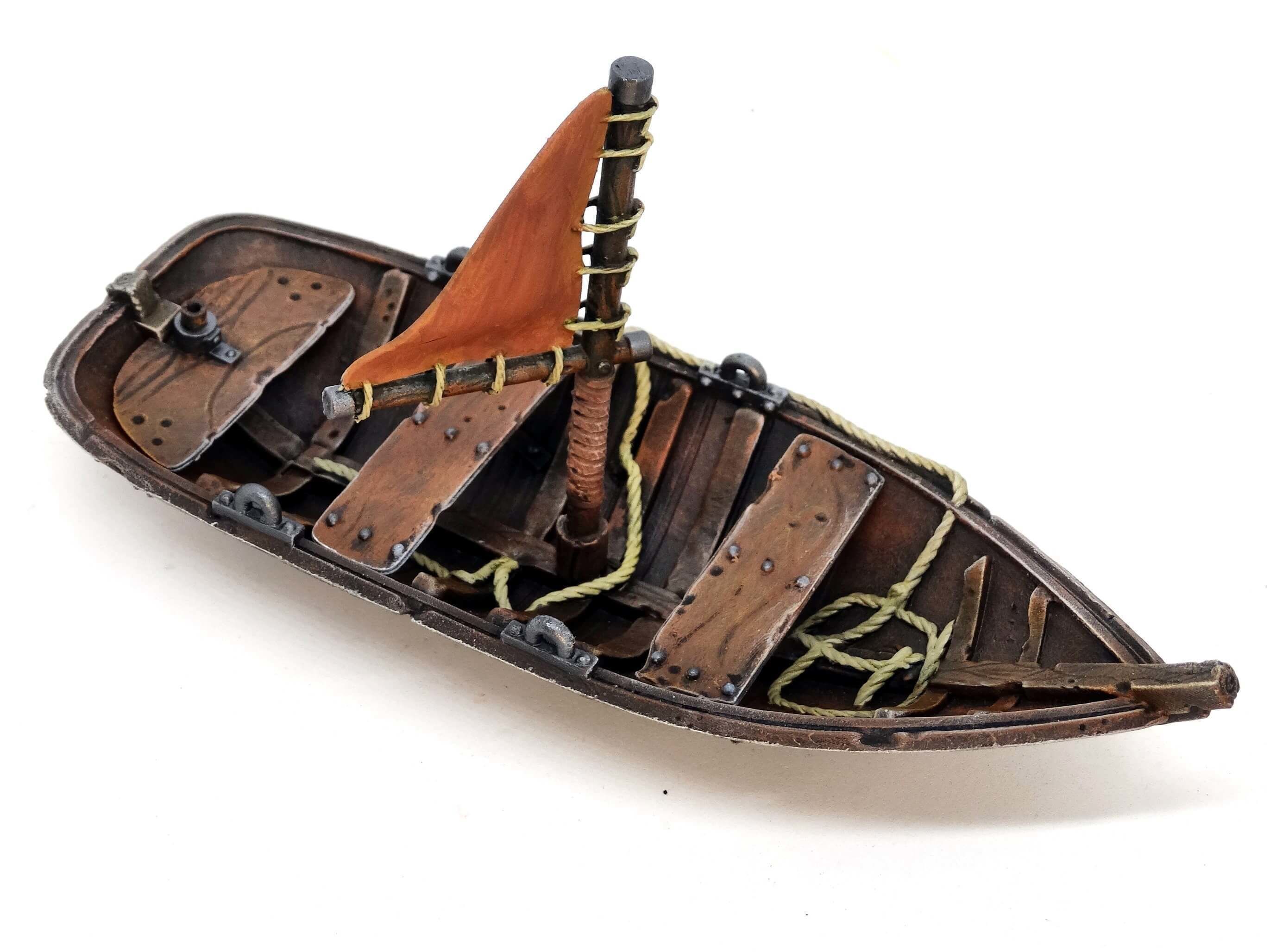 Boat With Sails And Row Boat Pack 3D print model_22