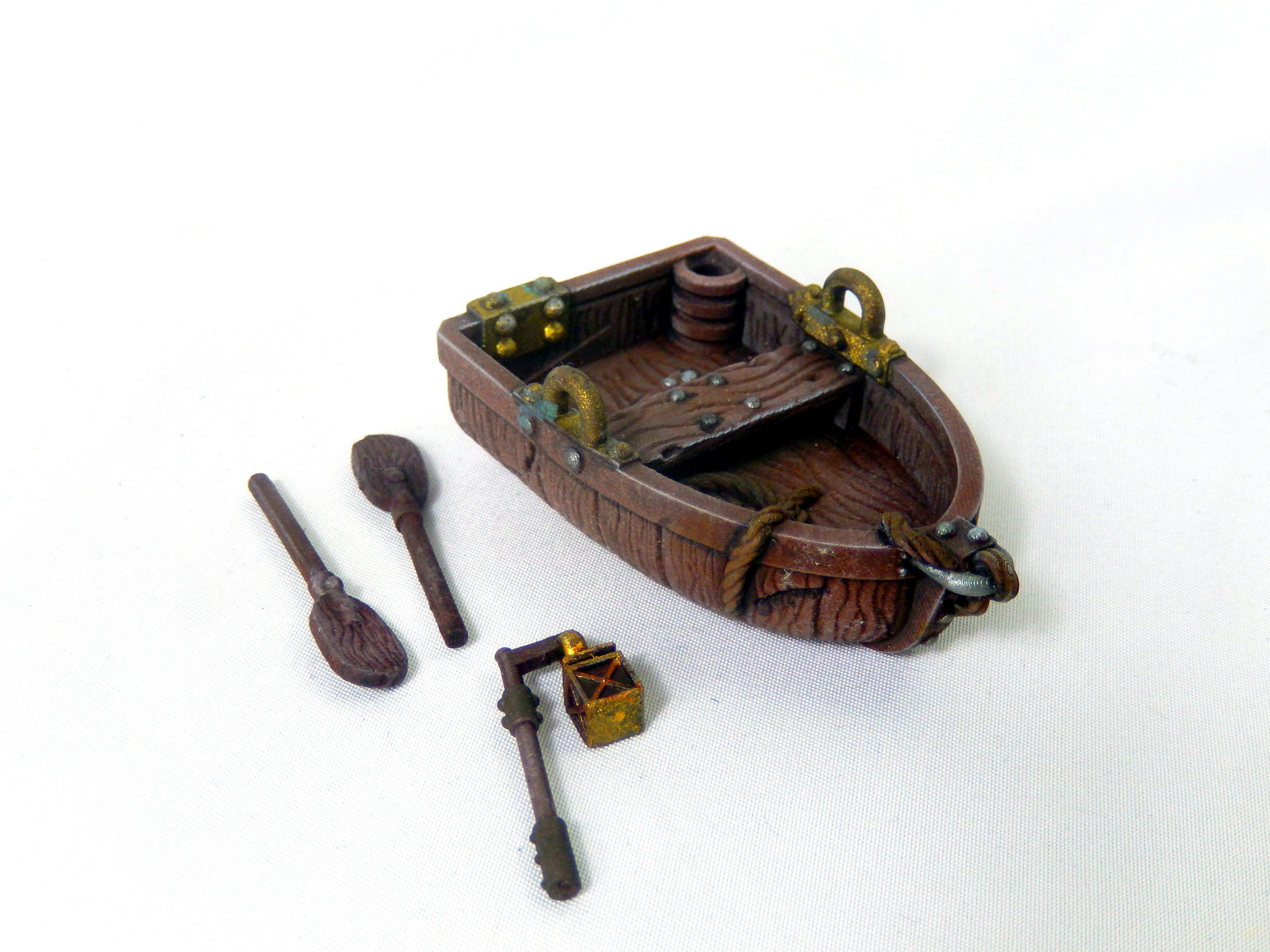 Boat With Sails And Row Boat Pack 3D print model_7