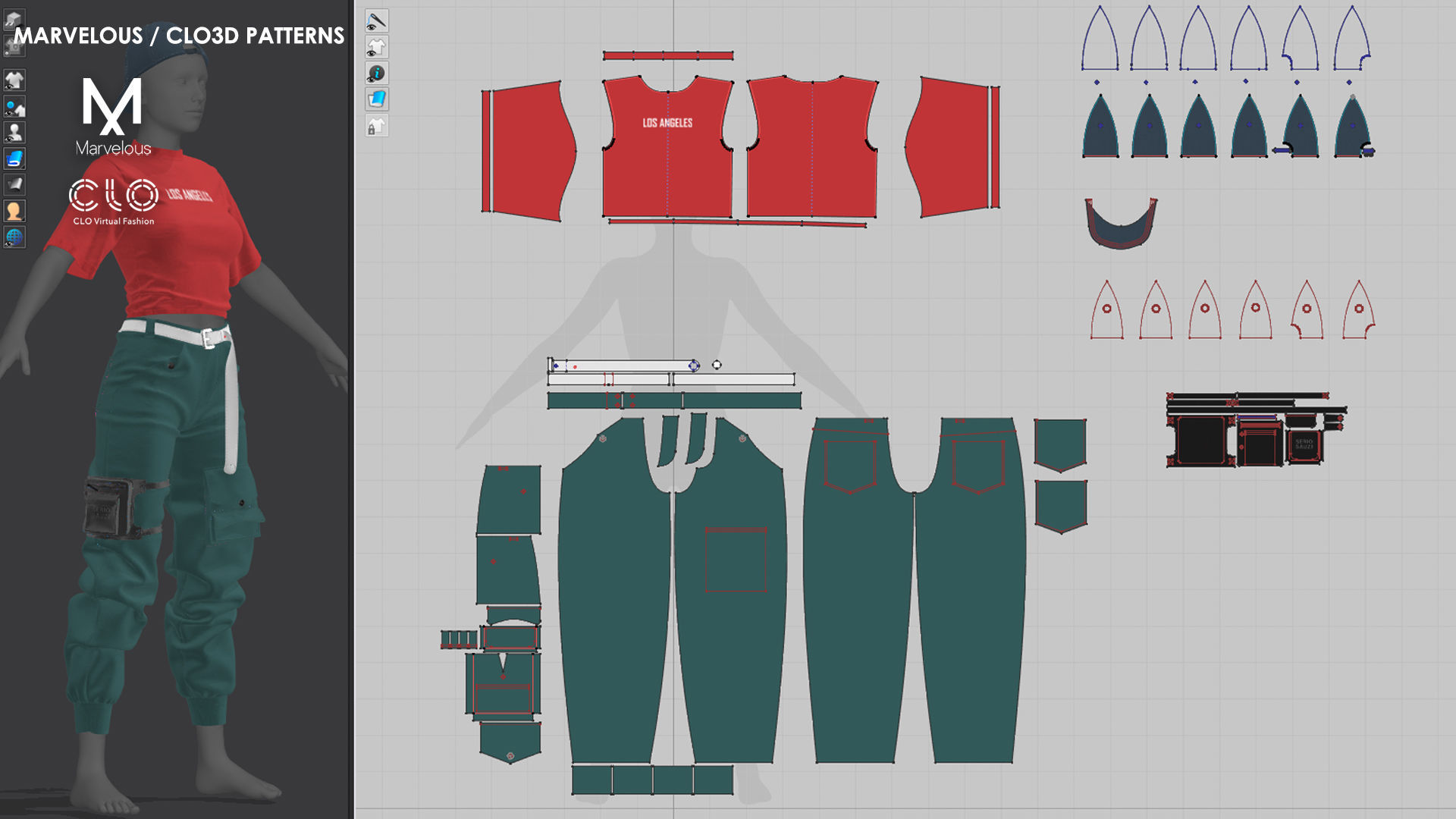 Girls Outfit 4 - Marvelous Designer with Video Process 3D model_4