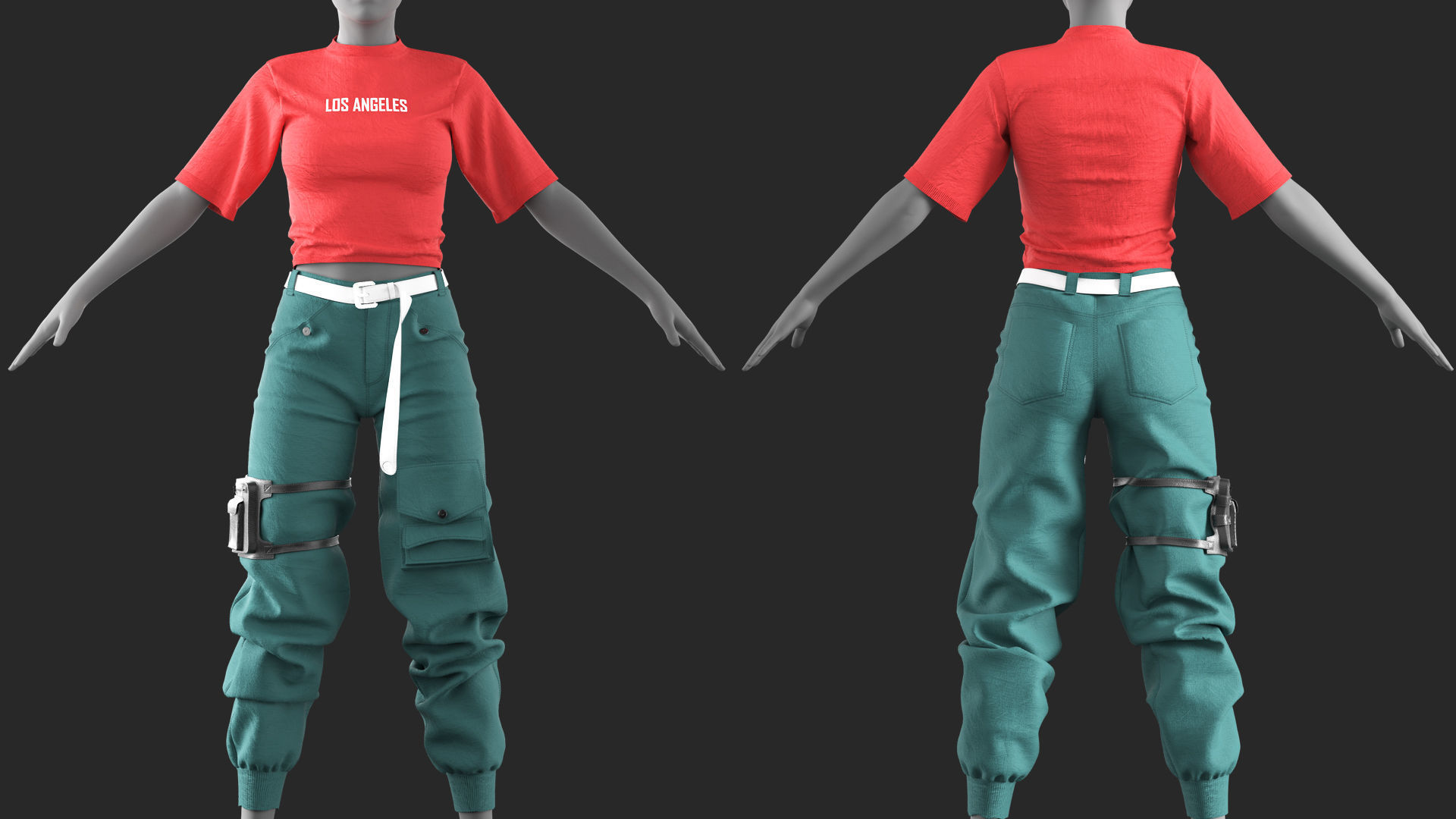 Girls Outfit 4 - Marvelous Designer with Video Process 3D model_3