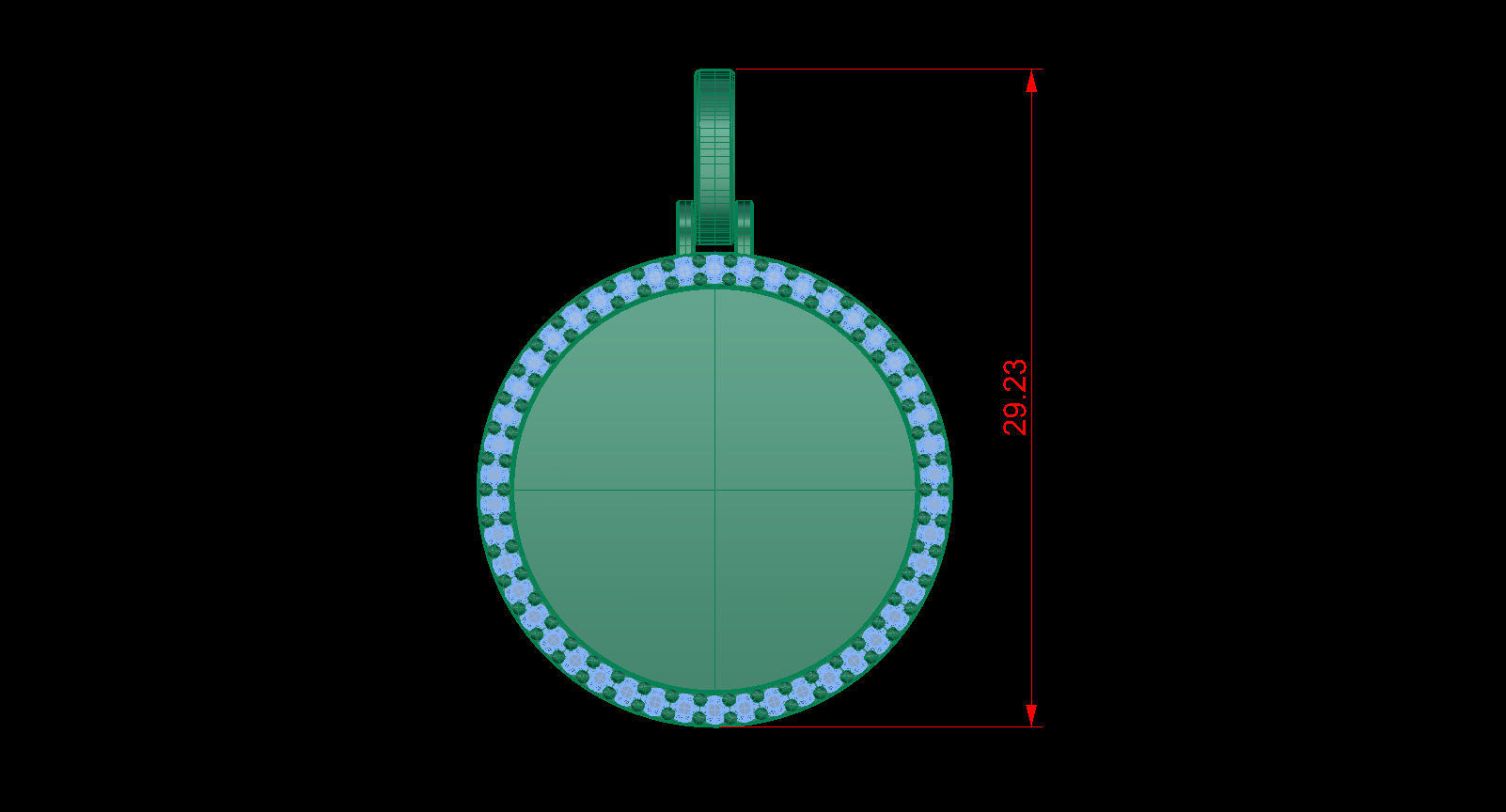 Round Plate 18 mm with Diamond Contour Pendant 3D print model_14