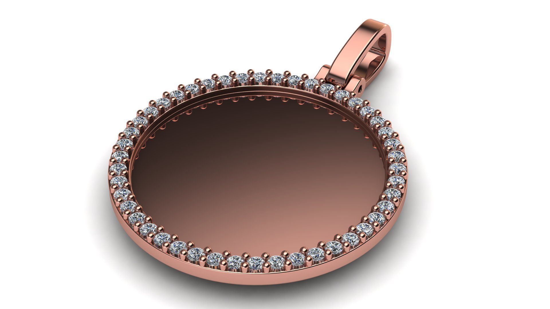 Round Plate 18 mm with Diamond Contour Pendant 3D print model_8