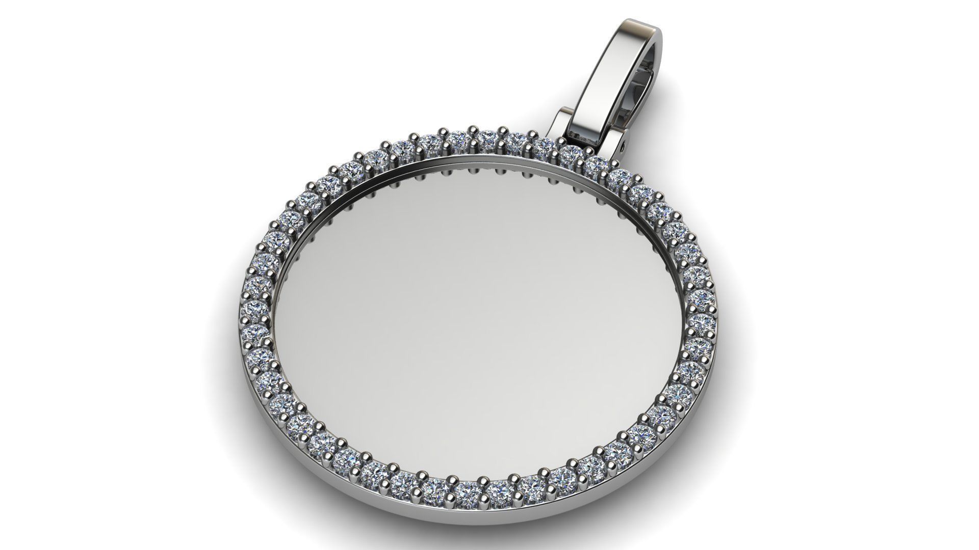 Round Plate 18 mm with Diamond Contour Pendant 3D print model_5