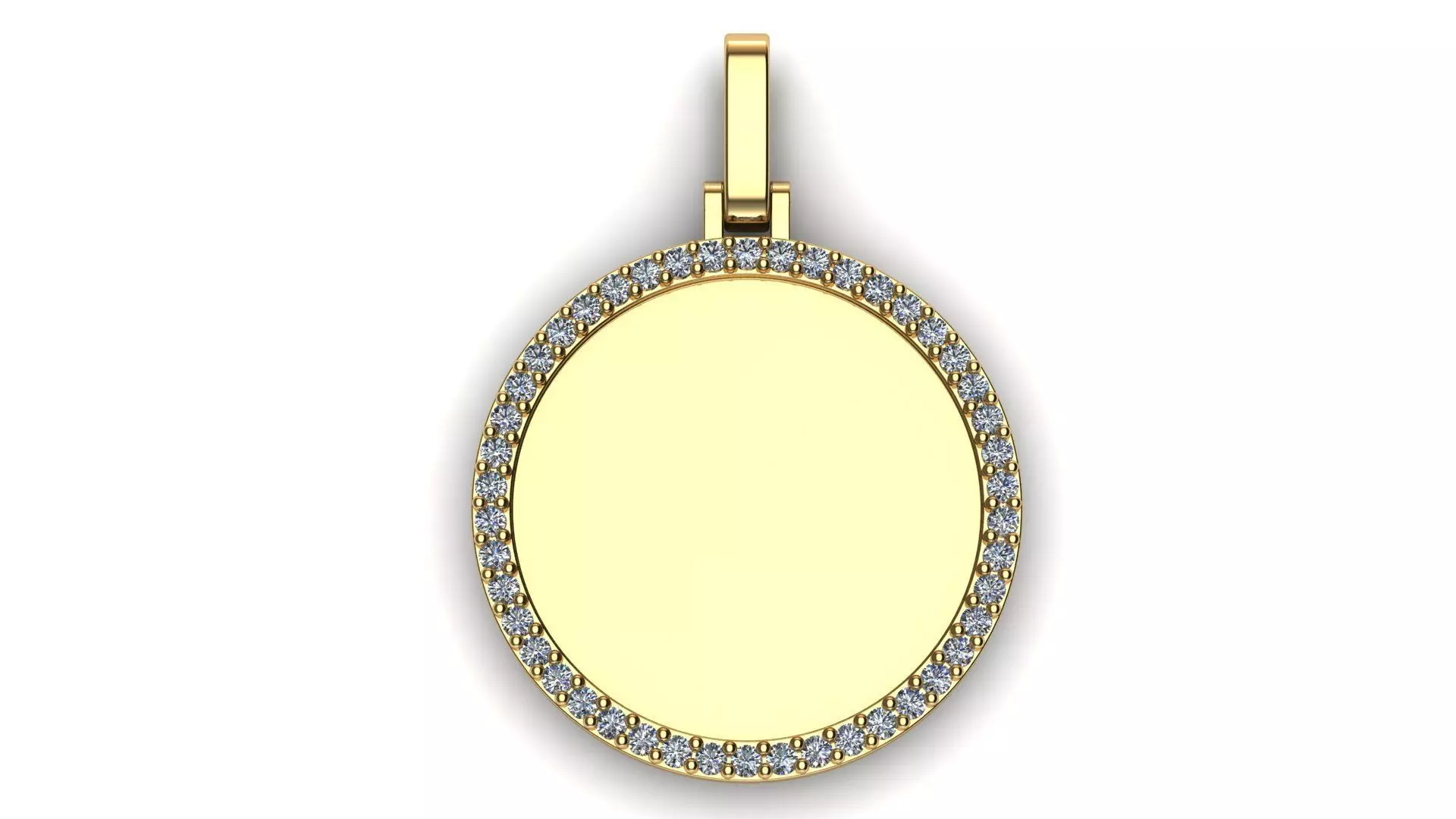 Round Plate 18 mm with Diamond Contour Pendant 3D print model_0