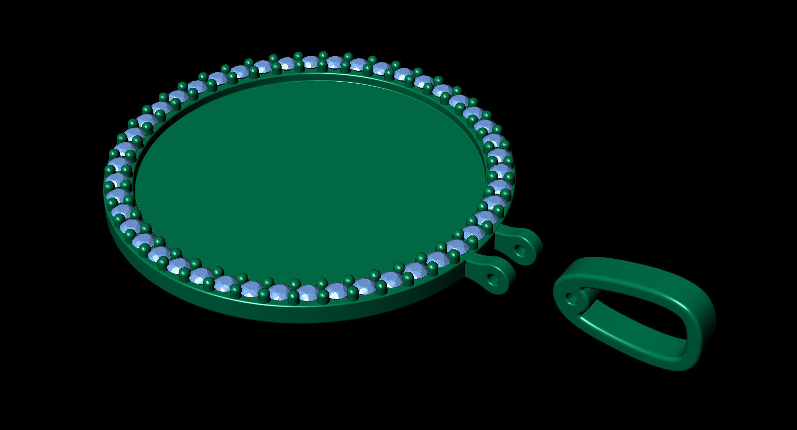 Round Plate 18 mm with Diamond Contour Pendant 3D print model_11