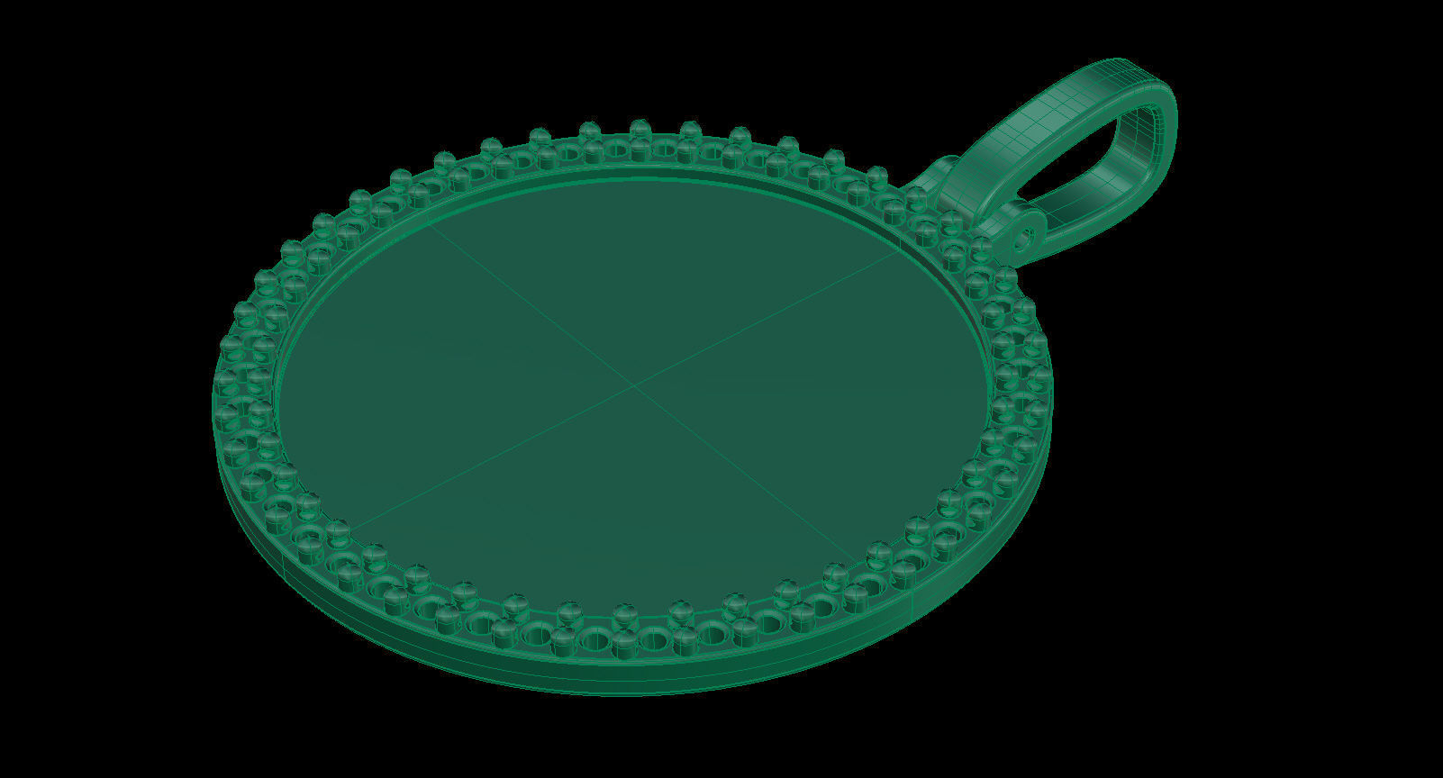 Round Plate 18 mm with Diamond Contour Pendant 3D print model_18