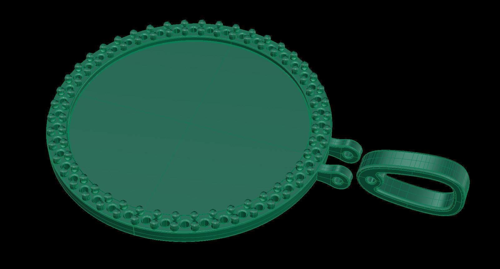 Round Plate 18 mm with Diamond Contour Pendant 3D print model_19