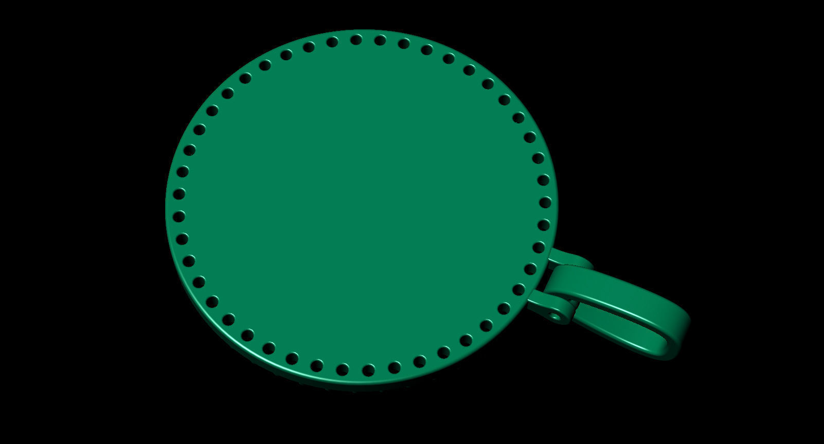 Round Plate 18 mm with Diamond Contour Pendant 3D print model_17