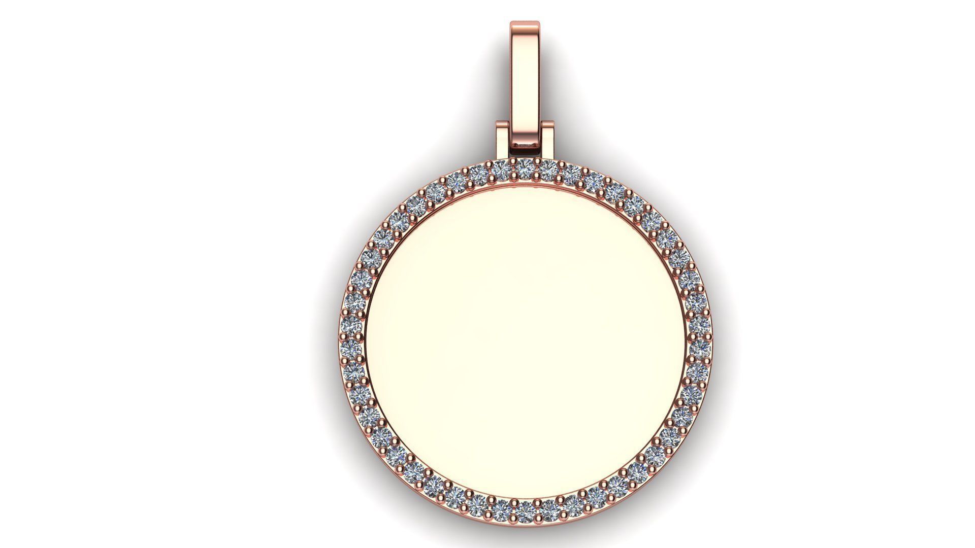 Round Plate 18 mm with Diamond Contour Pendant 3D print model_7