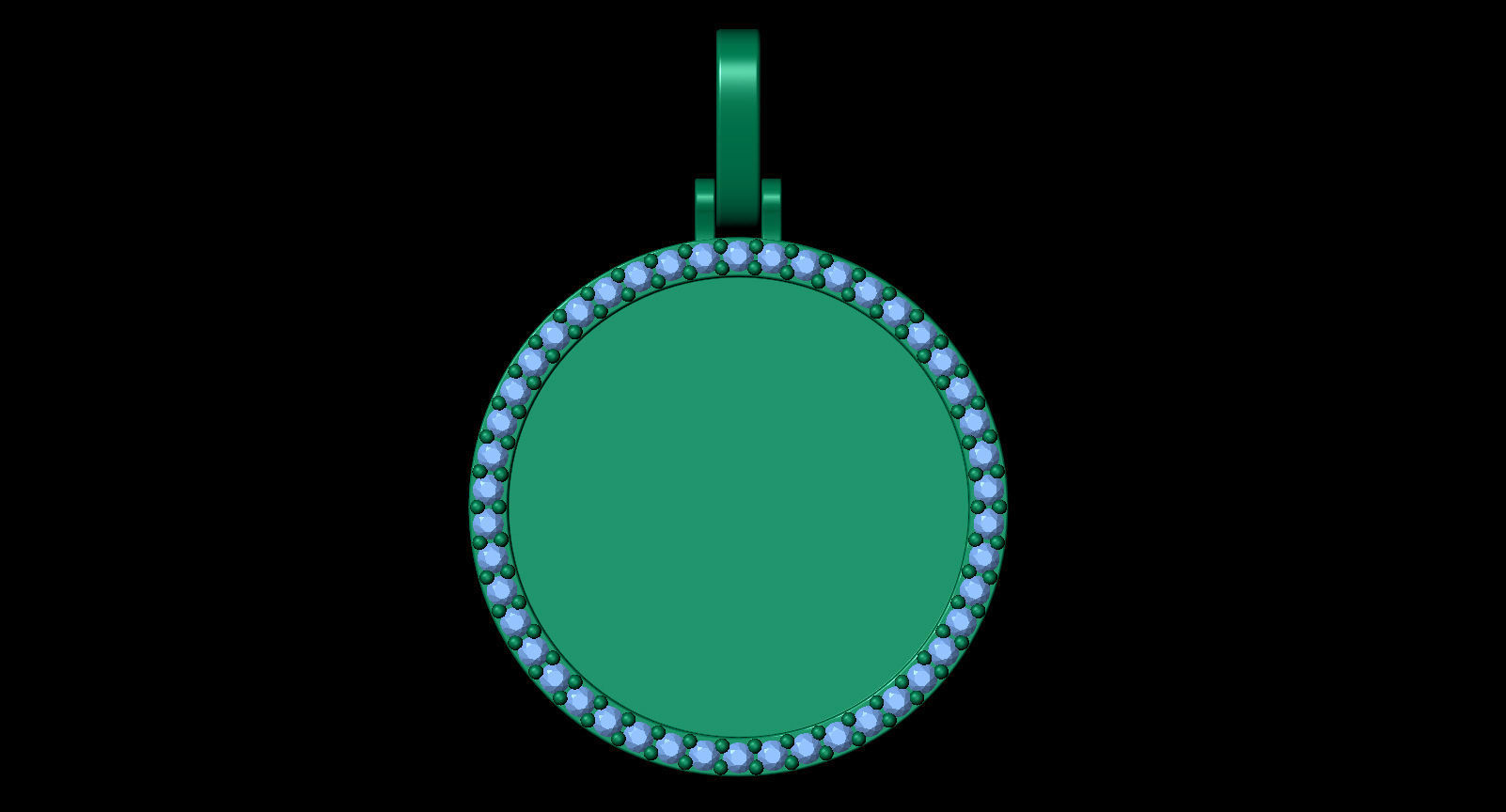 Round Plate 18 mm with Diamond Contour Pendant 3D print model_12