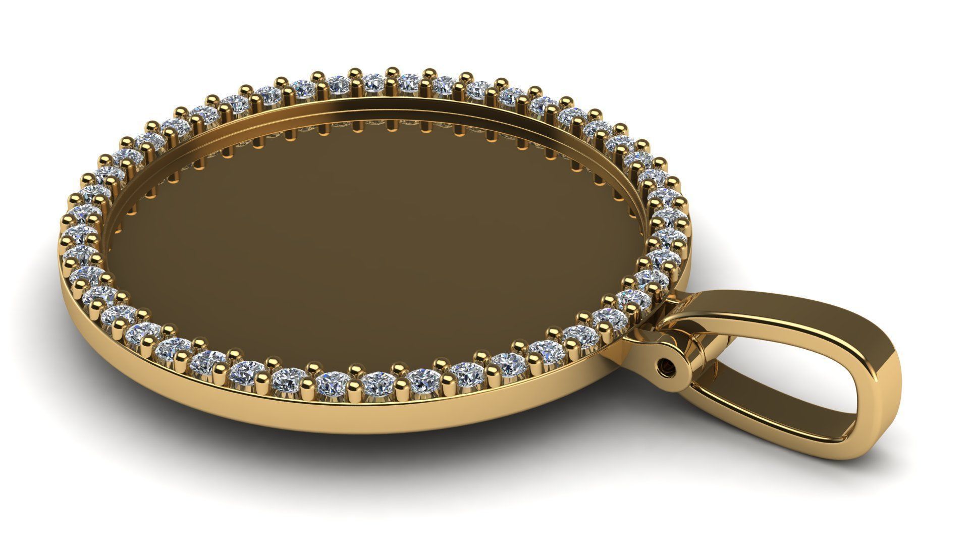 Round Plate 18 mm with Diamond Contour Pendant 3D print model_2