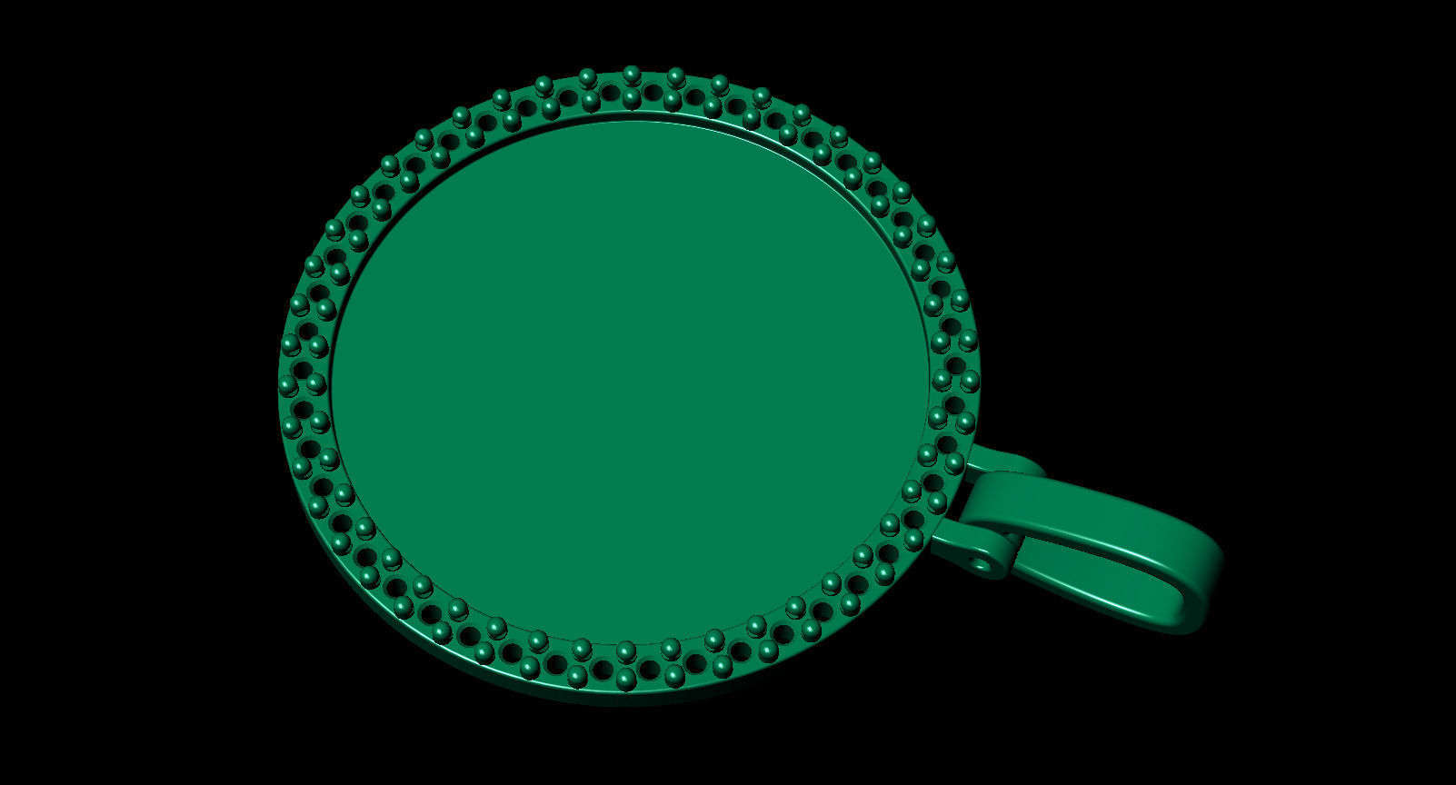 Round Plate 18 mm with Diamond Contour Pendant 3D print model_16