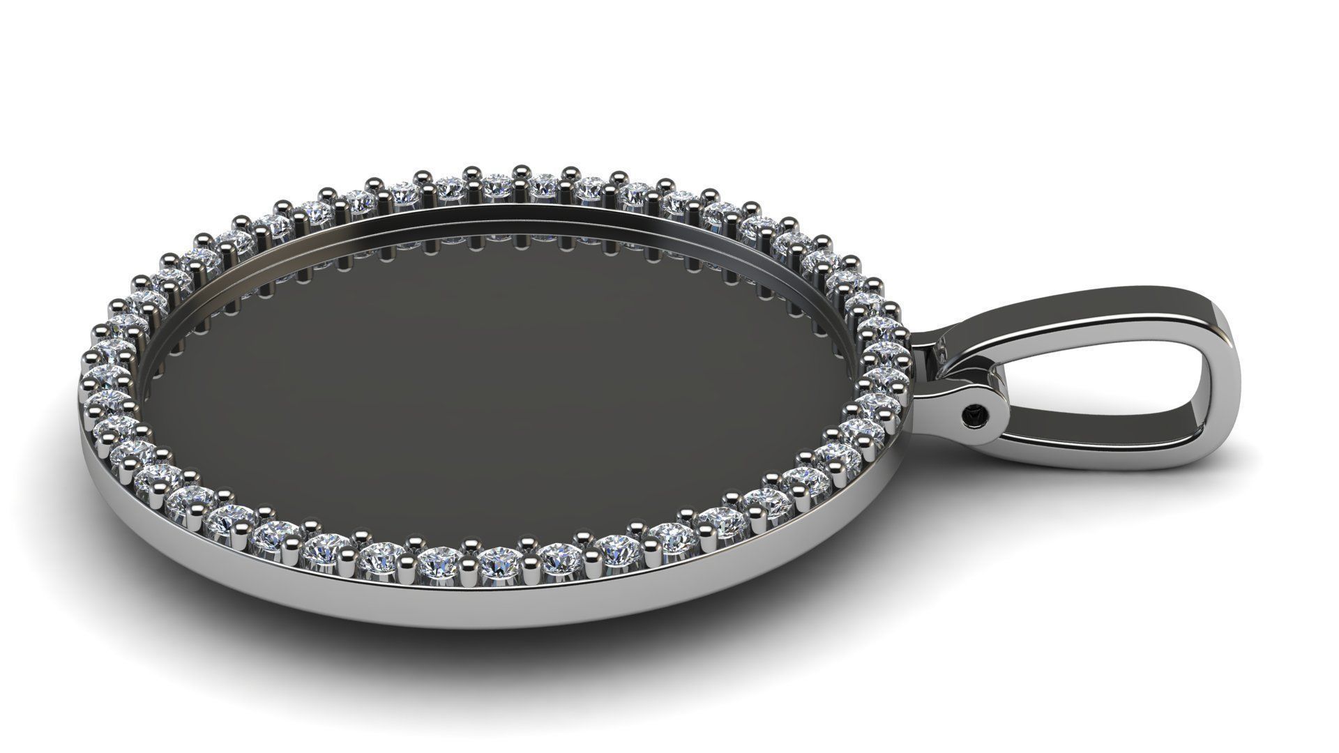 Round Plate 18 mm with Diamond Contour Pendant 3D print model_6