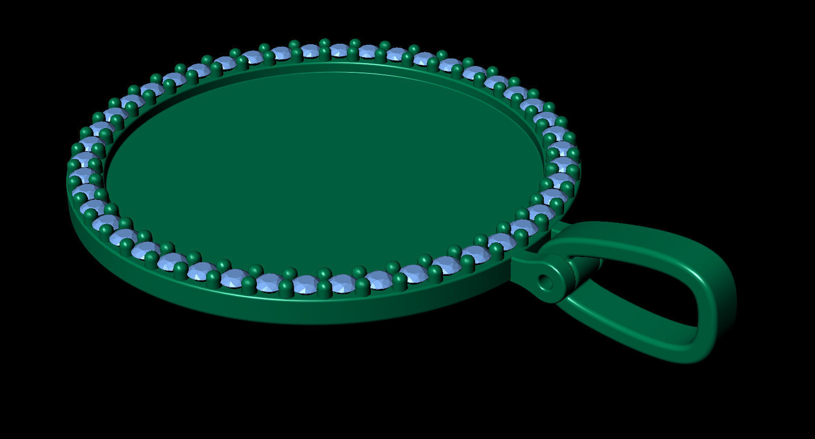 Round Plate 18 mm with Diamond Contour Pendant 3D print model_10