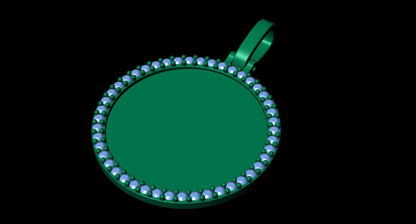 Round Plate 18 mm with Diamond Contour Pendant 3D print model_9