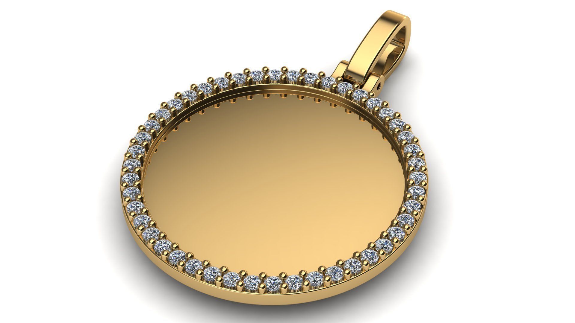 Round Plate 18 mm with Diamond Contour Pendant 3D print model_1