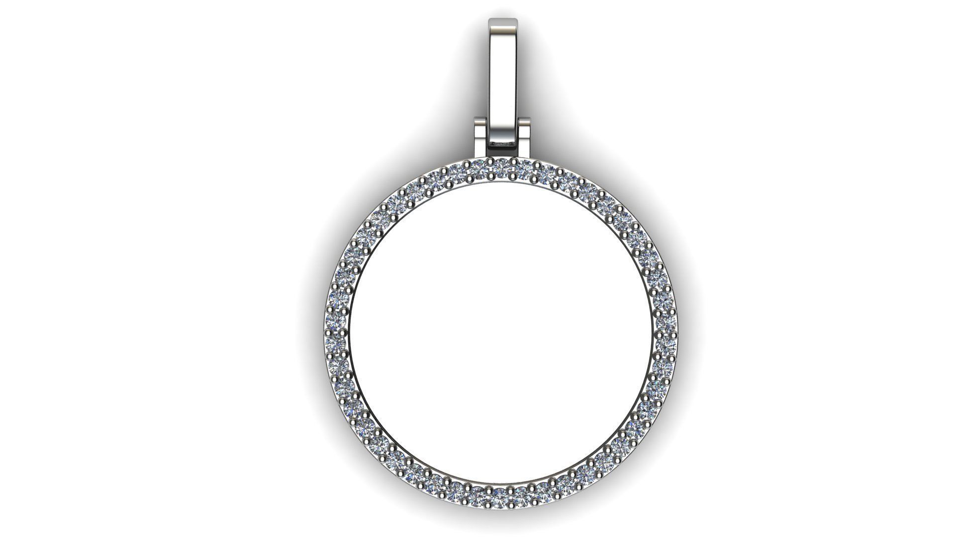 Round Plate 18 mm with Diamond Contour Pendant 3D print model_4