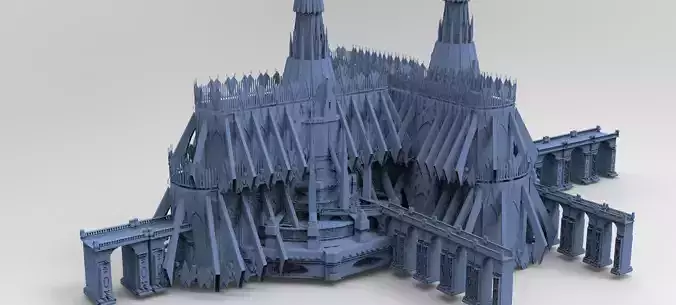Angelic Cathedral Palace Baroque gothic 7 3D model
