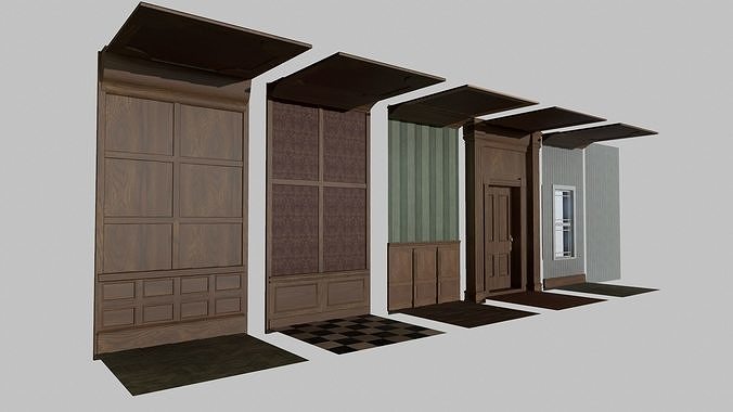 Modular House Interior Low-poly 3D model