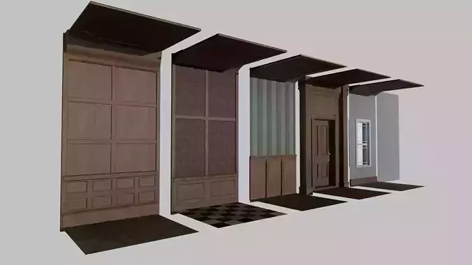 Modular House Interior Low-poly 3D model