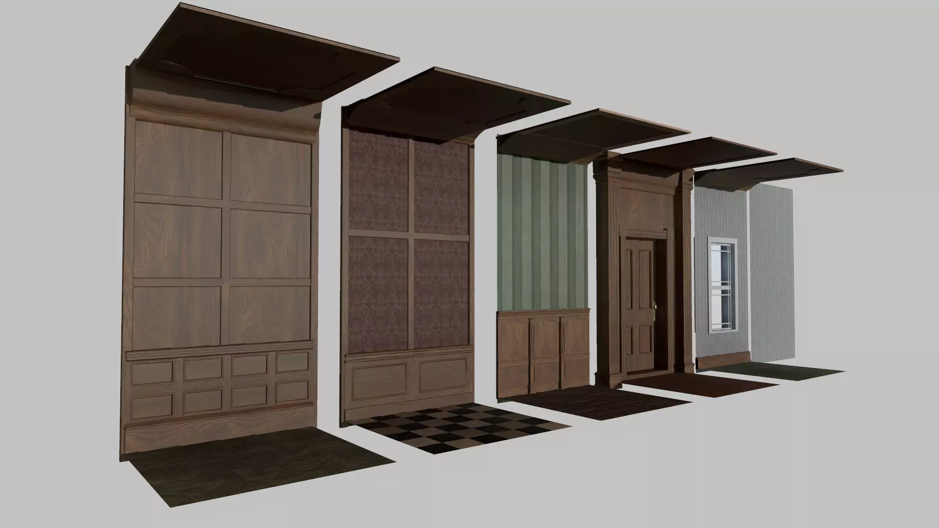 Modular House Interior Low-poly 3D model_0