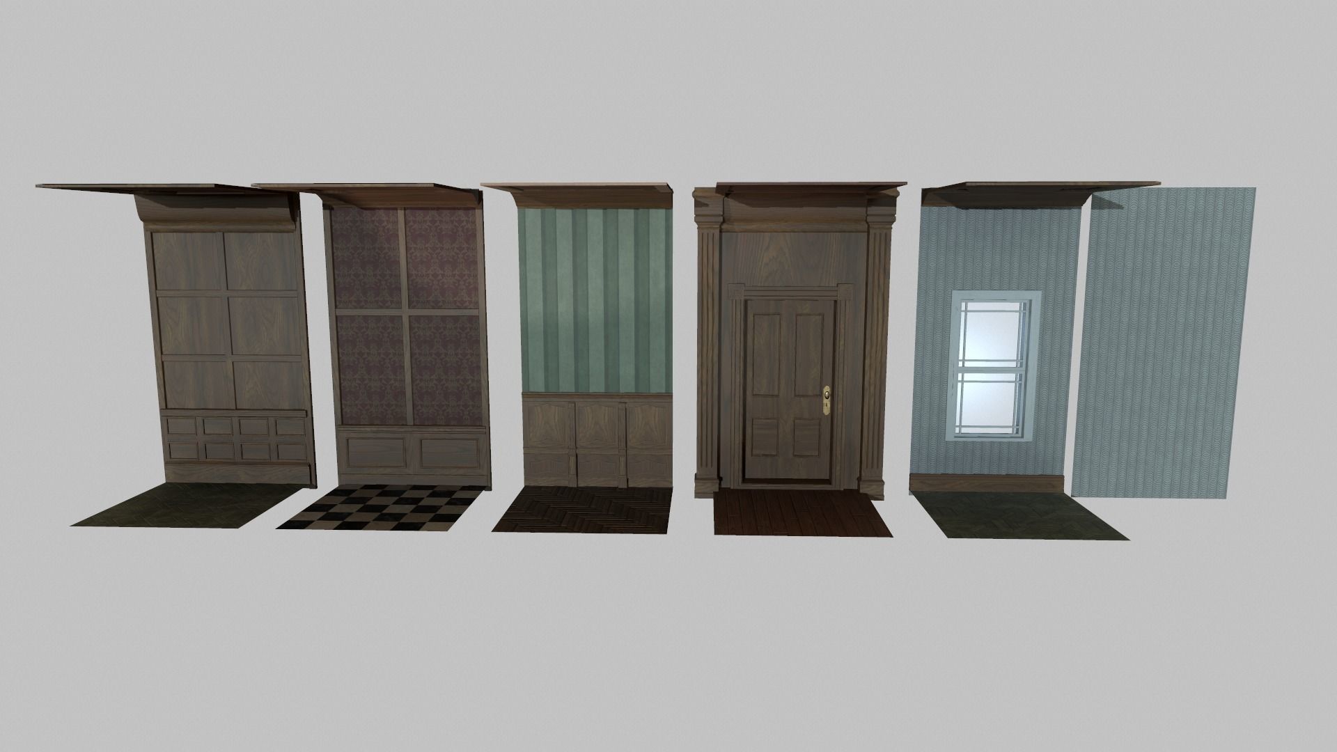 Modular House Interior Low-poly 3D model_4