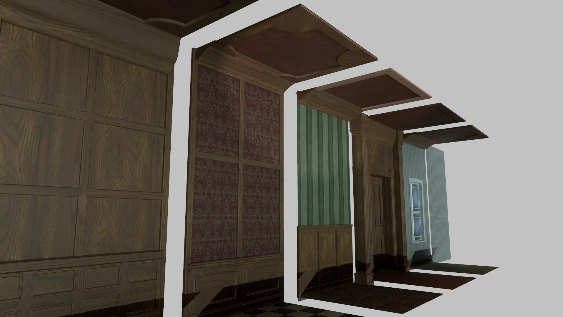 Modular House Interior Low-poly 3D model_9
