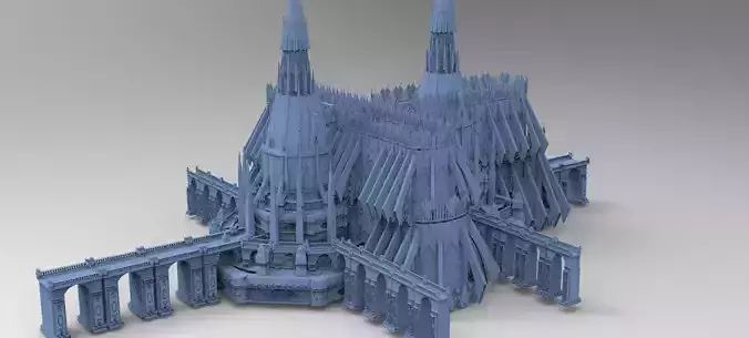 Cathedral Palace Baroque gothic Large  3D model