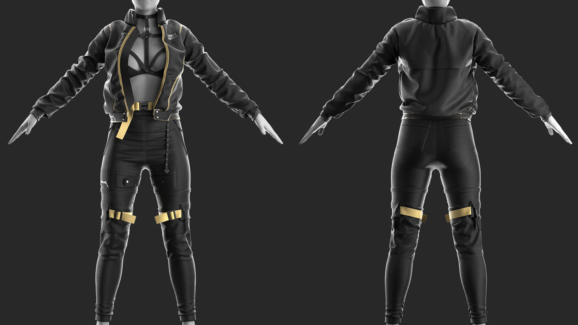 Girls Outfit 7- Marvelous Designer with Video Process 3D model_3