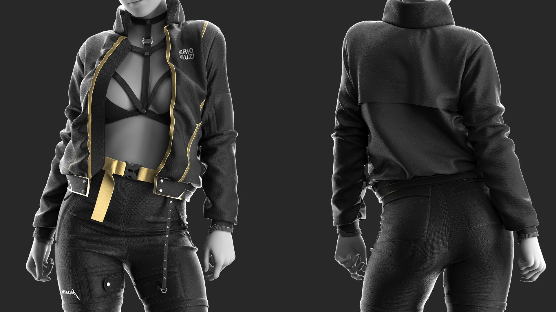 Girls Outfit 7- Marvelous Designer with Video Process 3D model_2
