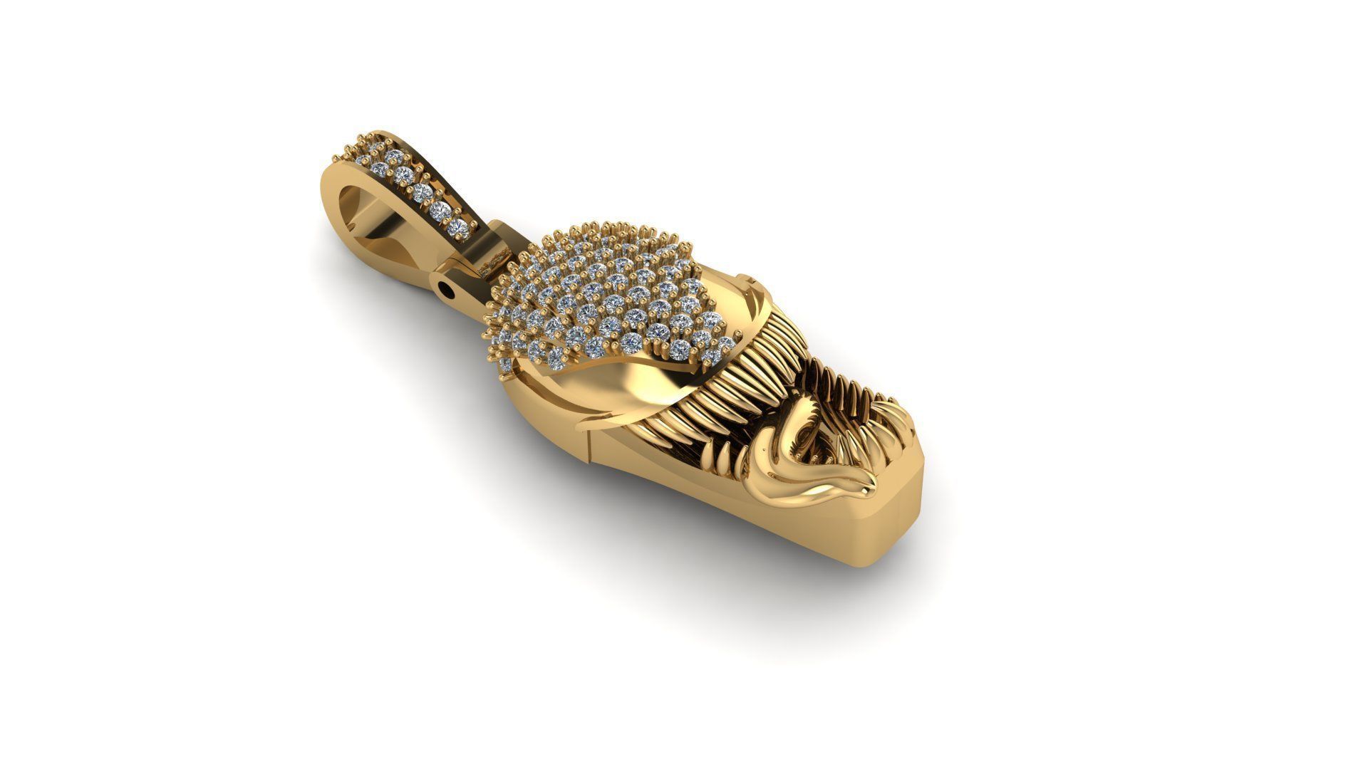 Venom gold pendant with diamonds 3D print model_1