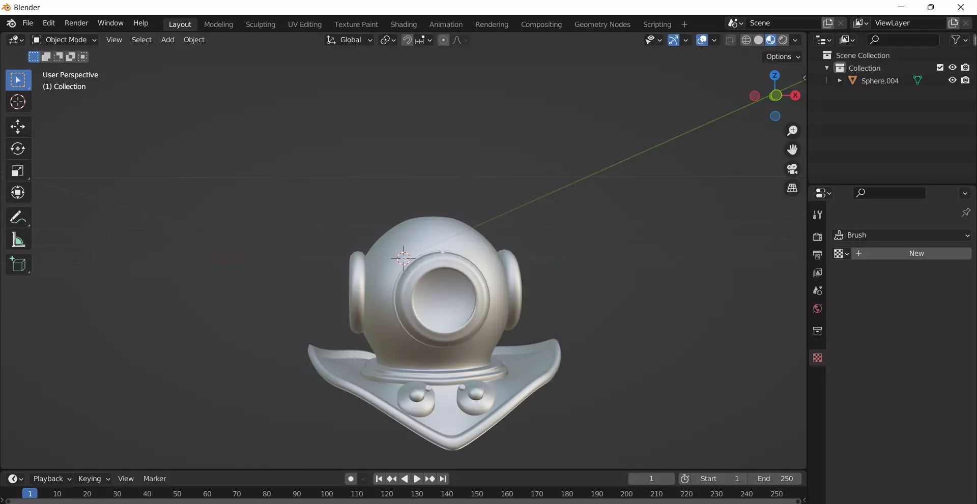 DeepUnderWaterMask helmet Free 3D model_0