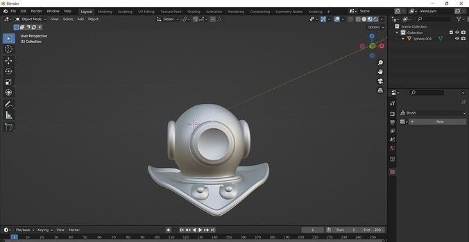 DeepUnderWaterMask helmet Free 3D model