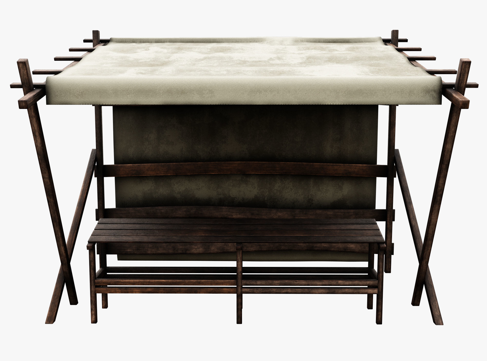 Market Stall Cotton Low-poly 3D model_1