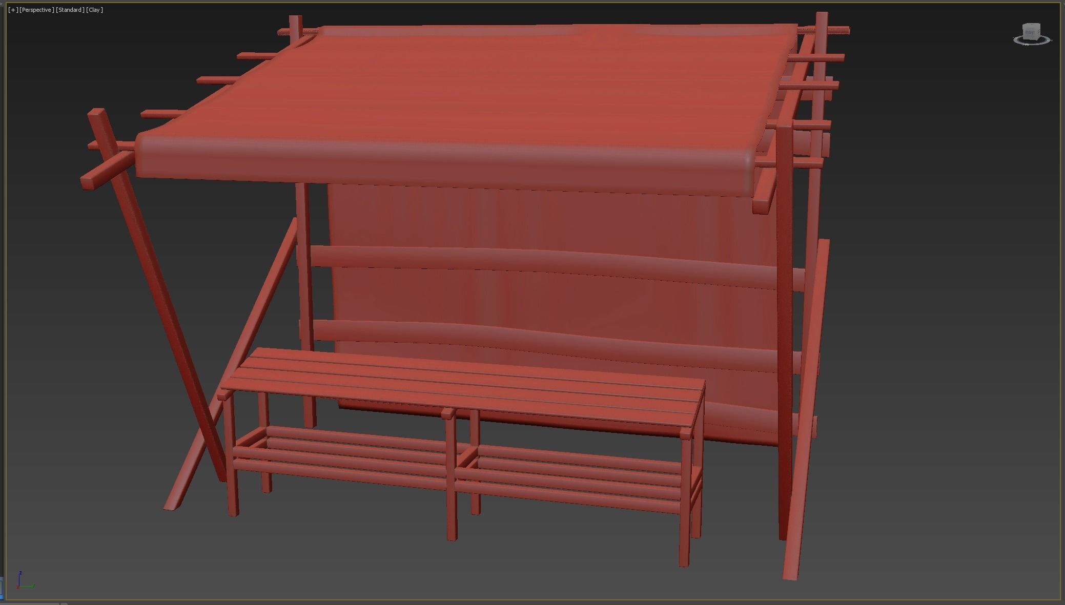 Market Stall Cotton Low-poly 3D model_4